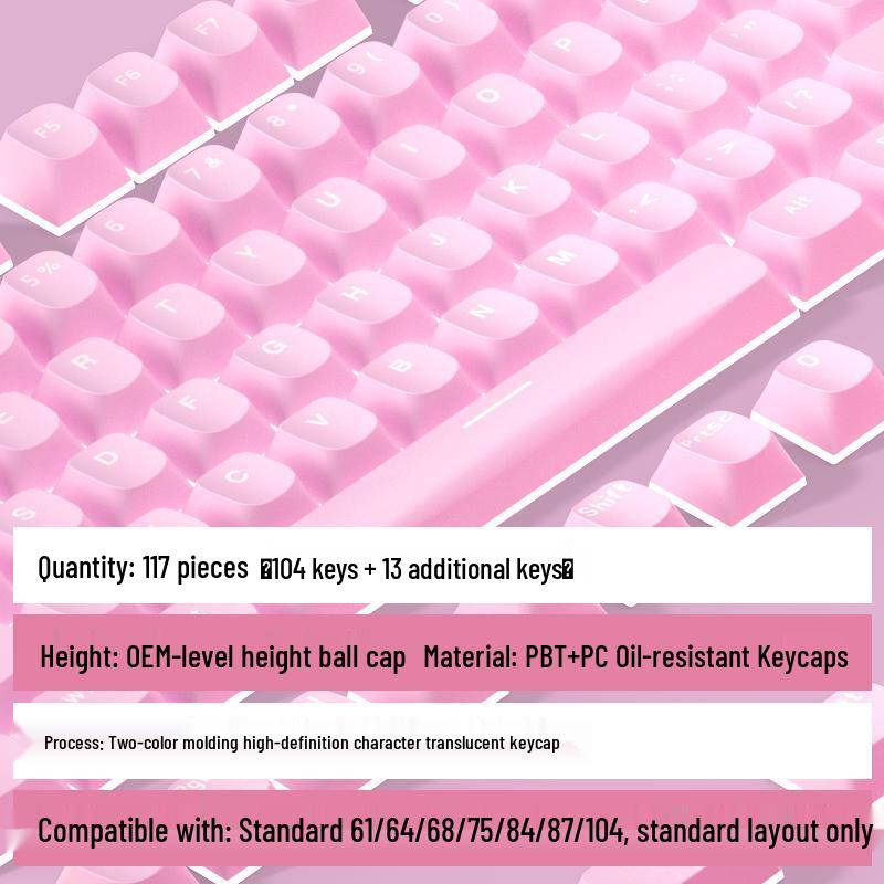 PBT Horizon Doppelwand Milchreis Gelee Tastenkappen - Transluzentes Mechanisches Tastatur Set