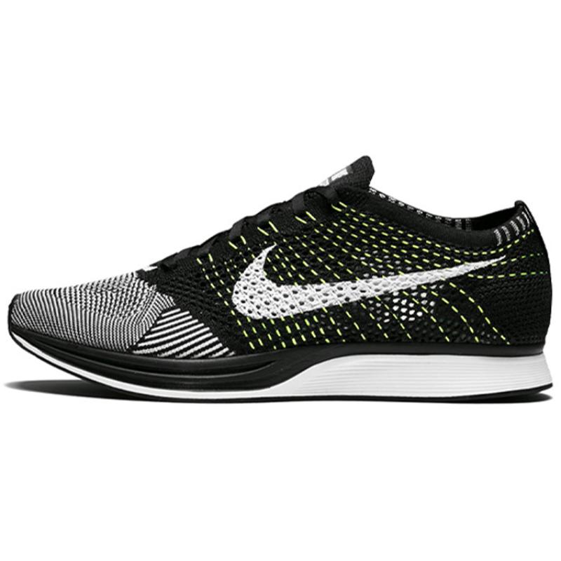 Nike Flyknit Racer Black White Volt Sneakers 526628-011