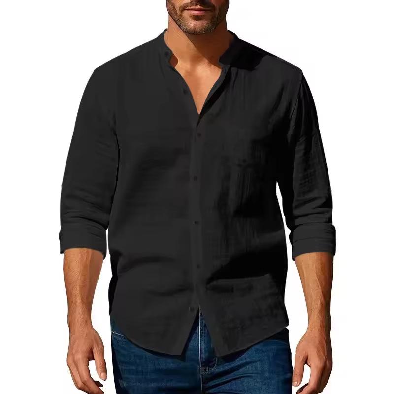 Camisa de Negocios de Manga Larga para Hombre sin Planchar - Antiarrugas y Ropa Casual de Verano