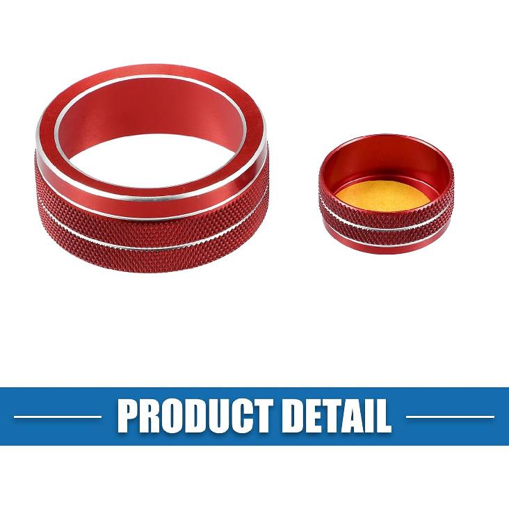 Car Center Console Multimedia Control Button Cover for Infiniti Q50 QX50 Q60 Red (Set of 2)