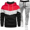 Men's Winter/Autumn Color Block Hoodie & Sweatpants Set