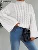 Oversized Knit Sweater with High Neck for Women - Autumn Winter Cozy Style