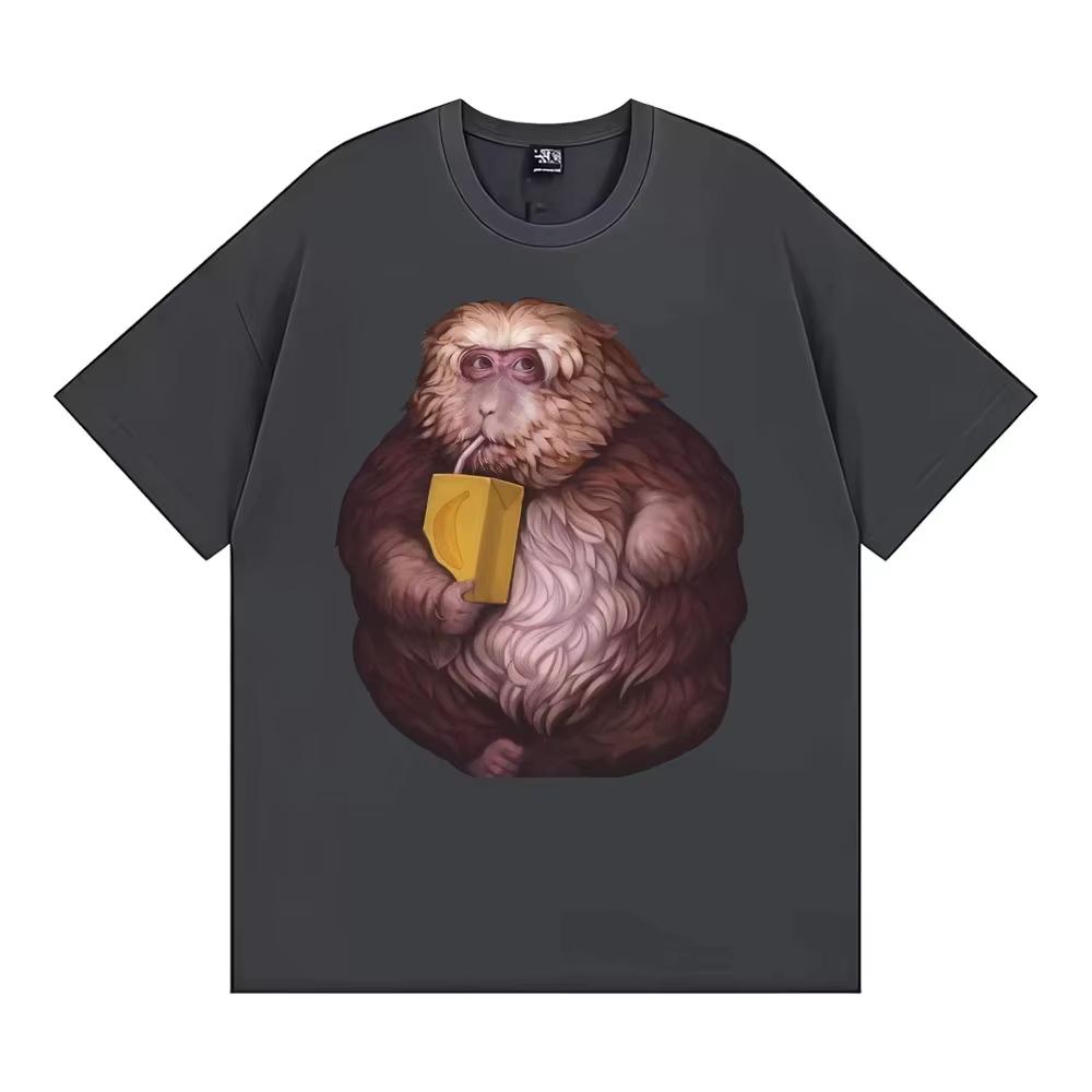 Funny Zoon XingXing Monkey Meme Graphic T Shirt Casual Cotton Short Sleeve T Shirts Men Women Fashion Vintage T-shirt