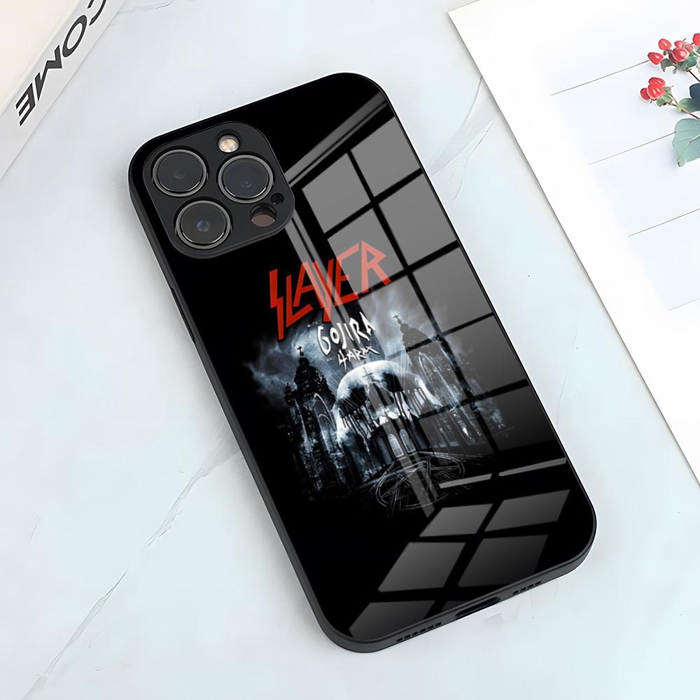 S-Slayer Metal Rock Band Handyhülle Für IPhone 17 Pro Max 15 Pro 16 14 Plus 12 13 Mini 11 Pro Stoßfeste Glasabdeckung