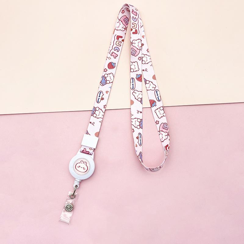 Cartoon Teleskopische Leichtziehbare Schnalle Lanyard Studenten Anti-Verlust Kartenhalter Halsband Langes Seil Arbeits Namensschild Namensschild Lanyard