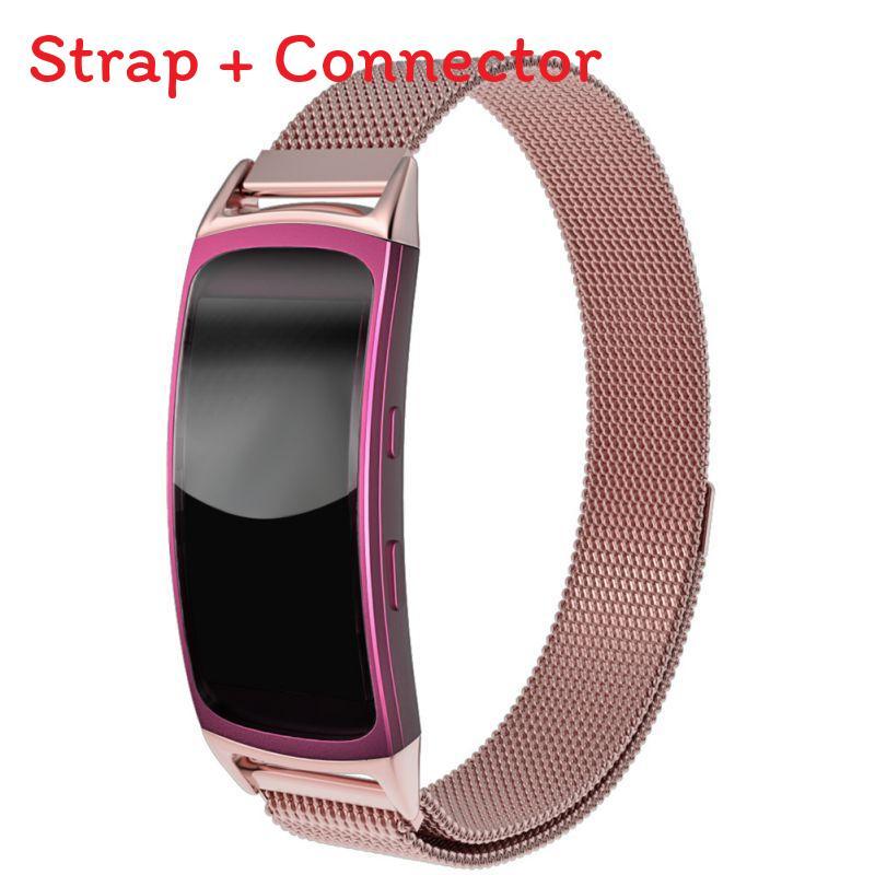 Gear Fit2 Sm R360 Magnetic Clasp Stainless Steel Mesh Band For Workout And Daily Wear