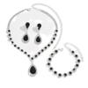 Large Waterdrop Crystal Necklace, Earrings and Bracelet Set - A Three-piece Jewelry Collection