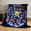 Dragon Ball Heroes Kollektion Gemusterte Decke, Flanell, für alle Jahreszeiten geeignet, Heimdekoration, warm und gemütlich