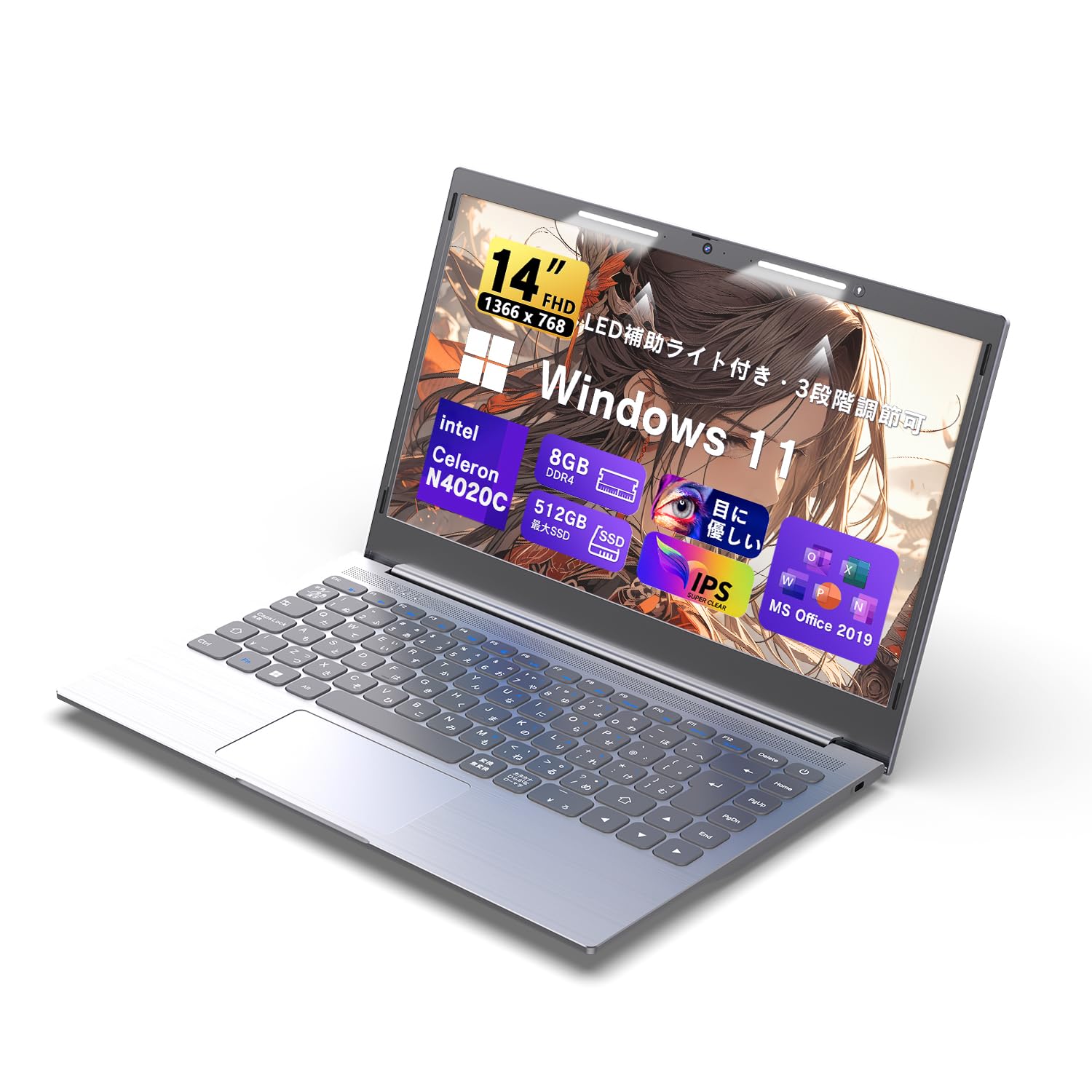 

Wingame Laptop with for and Intel Celeron 2C2T Fast Response Web Camera with Camera Thin and Japanese Laptop PC with Laptop Note Office, Beginners,