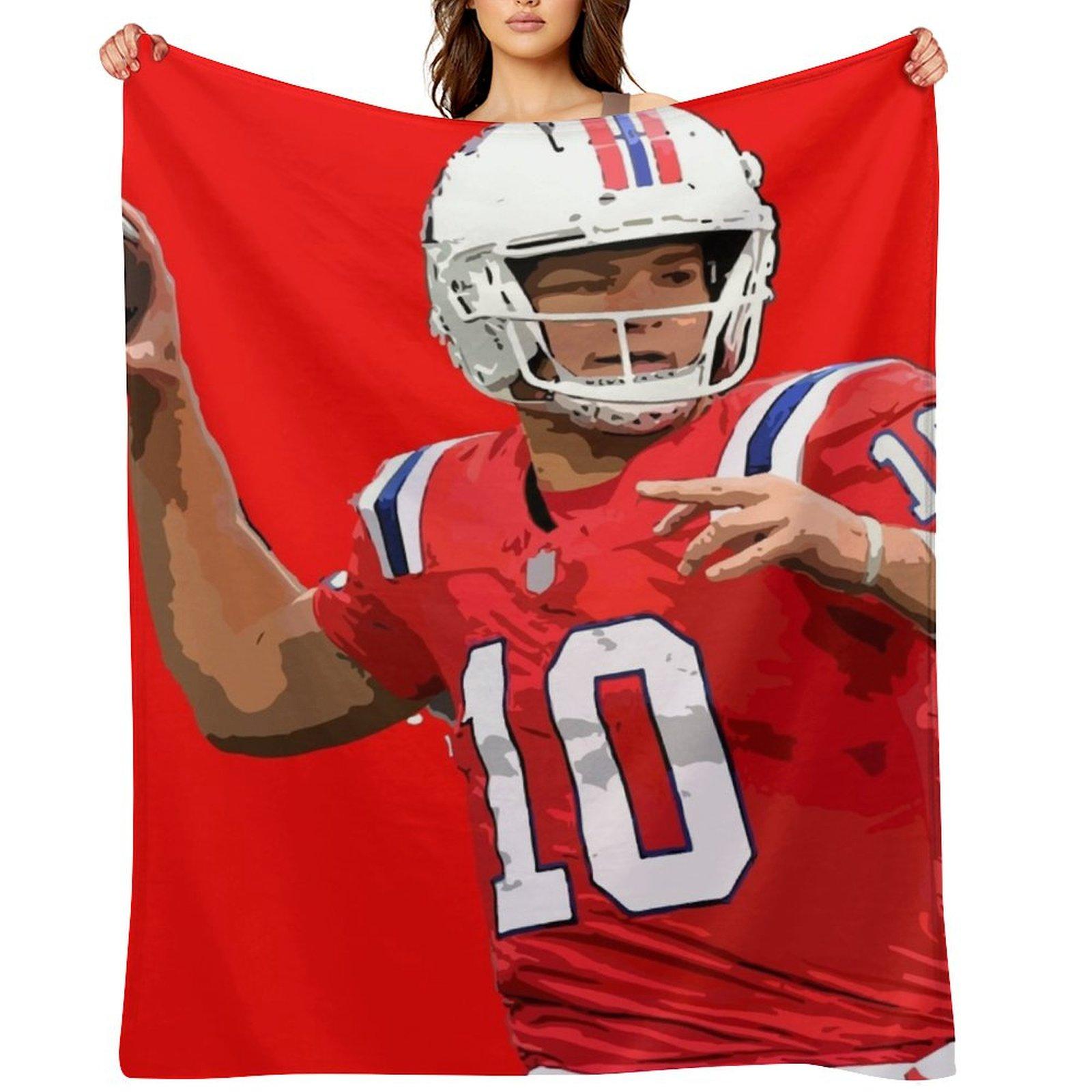 Drake Maye Throw Blanket Retros manga wednesday Plaid Blankets 30x40in