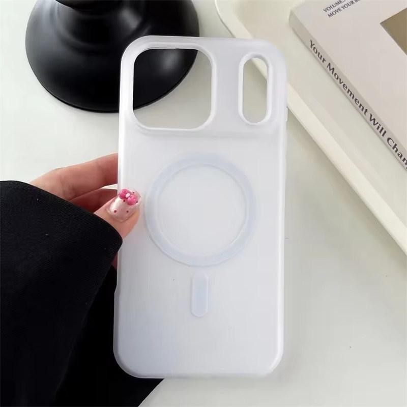 

Роскошный матовый чехол Candy для Magsafe для iPhone 17 Air 16 15 14 13 12 Pro Max Plus 11 16E 17Pro Магнитный прозрачный 2 в 1 чехол iPhone 11 белый