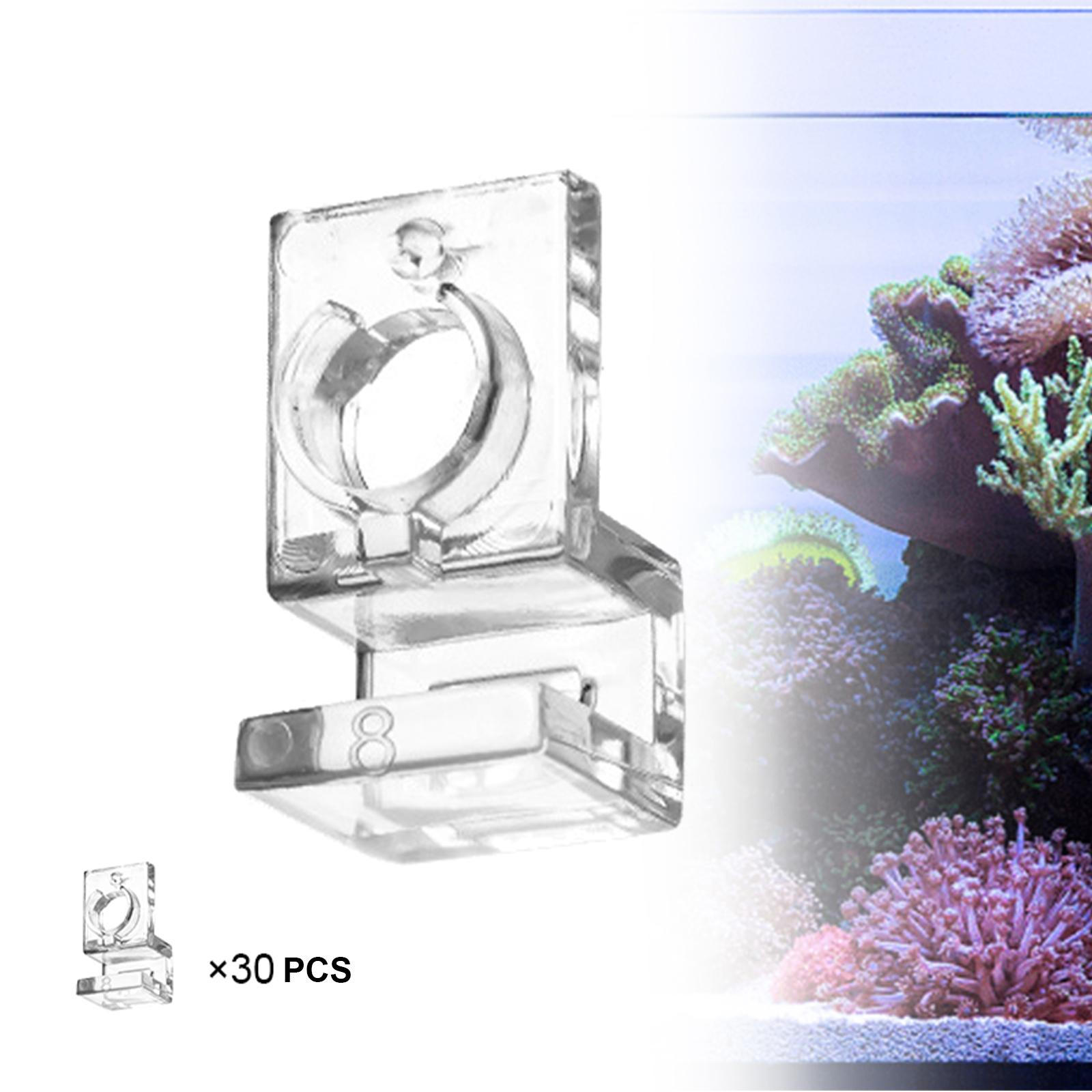 

30 Pieces Aquarium Cover Clips Lid Support Brackets Clear Hose Fixing DIY for 8mm