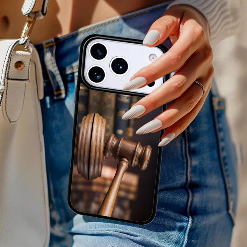 Gavel Law Judge Justice Phone Case For iPhone 17 Air 14 15 13 12 Max Cover For Apple 14 15 16 16e 11 Pro Max Plus Coque