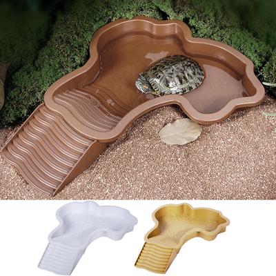 Reptile Water Pool Hermit Crab Bathing Pool with Ladder Amphibian Bathing Basin Turtle Bathing Terrace Shower Basin for Turtle