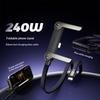 2-In-1 Type-C Cable Foldable Mobile Phone Holder 240W Fast Charging Data Cable Multifunction Phone Charge Bracket Dual Pd Cable