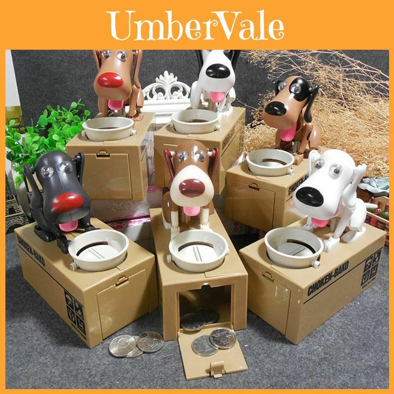 Adorabile Salvadanaio Cane Cucciolo con Divertente Azione di Mangiare Automatica per Bambini