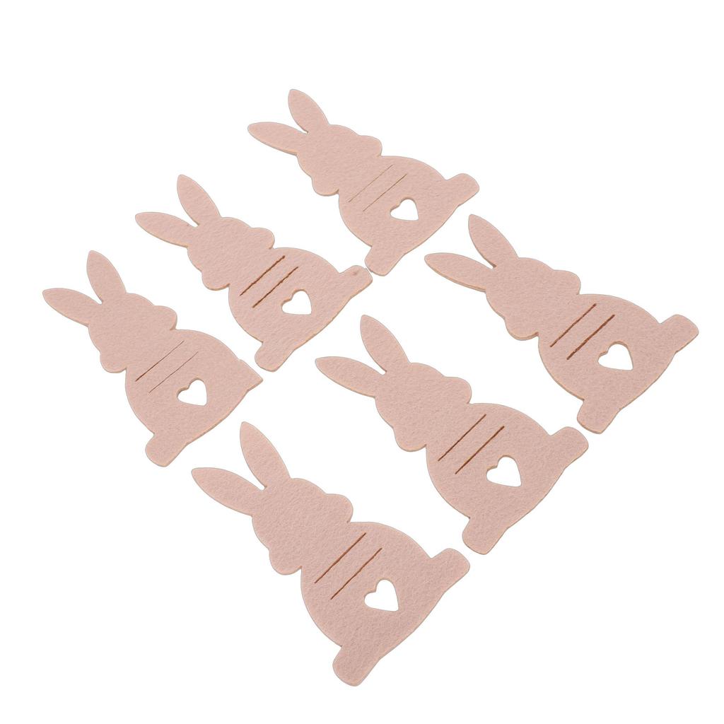 6PCS Easter Bunny Money Holders Funny Felt Cash Holder Card for Banknote Storage Party Decoration Cream Color