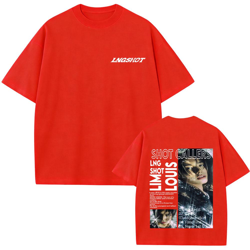 Korean Band Lngshot Shot Callers Graphic Tshirt Unisex Women Kpop Fashion Trend Streetwear Unisex Vintage Casual Oversized Tshirts S