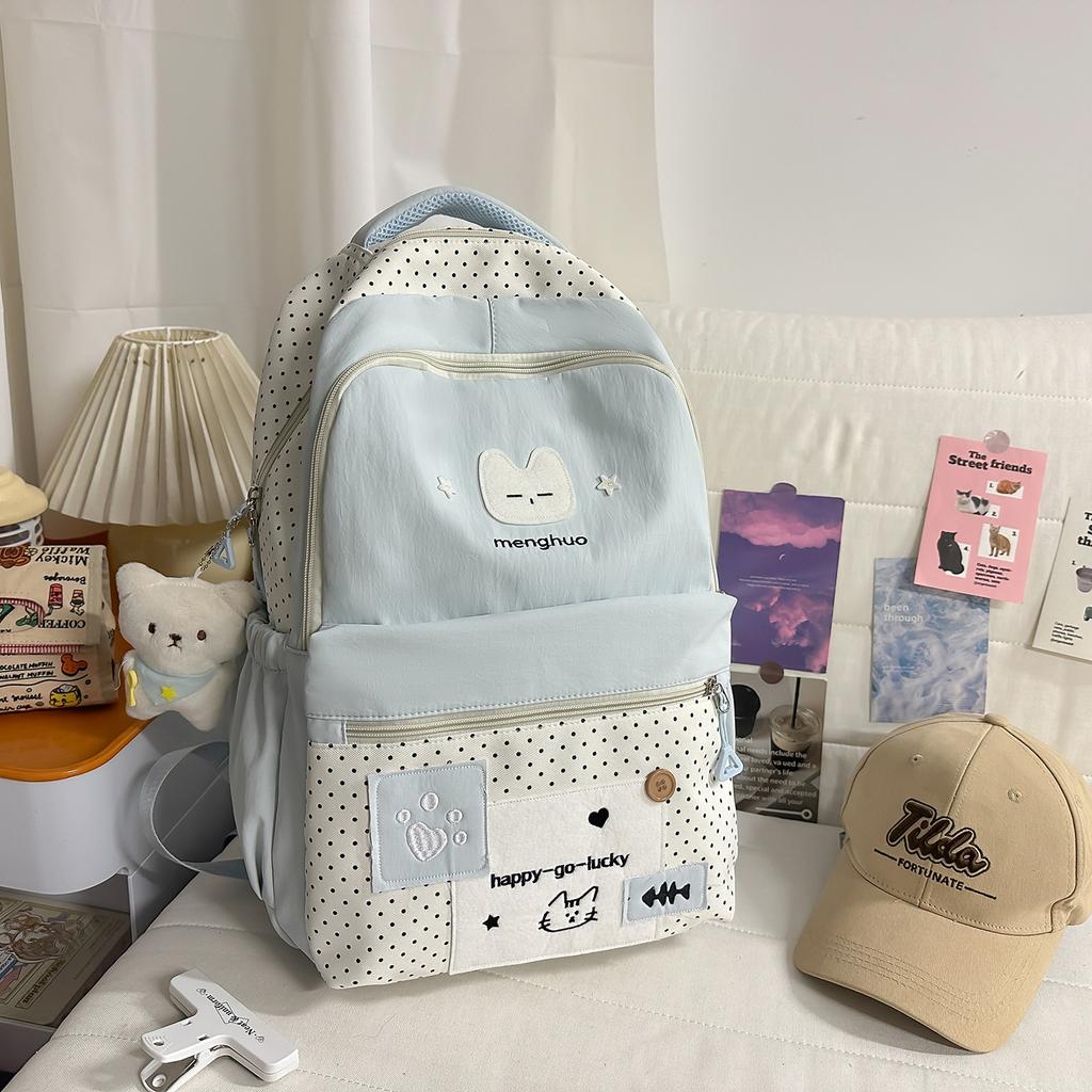 Schoolbag cute college schoolbag female niche design versatile Korean ins college style junior high school students lightweight backpack