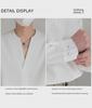 Korean-Style Men's Solid Color V-Neck Long-Sleeve Casual Pullover Shirt