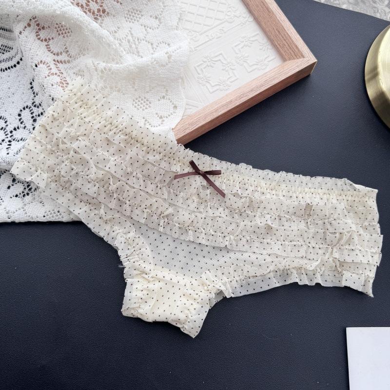 Ladies Spring and Summer Lovely Cake Layer Mesh Low Waist Sexy Panties