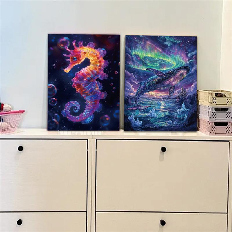 A4 Glow-in-the-Dark Scratch Painting Book: Colorful Butterflies, Whales & Sand Art.