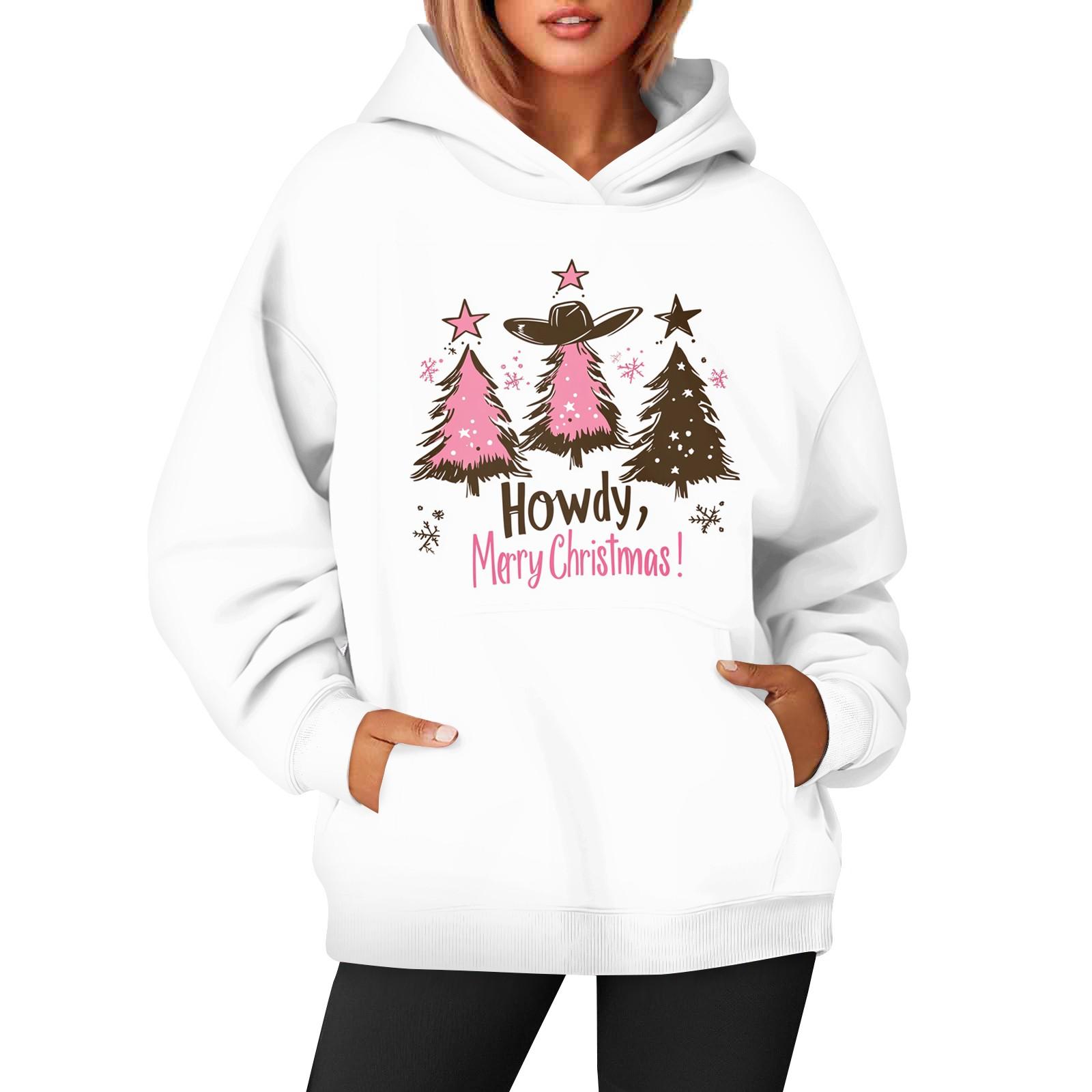 

Женская модная и повседневная толстовка с капюшоном и длинными рукавами с принтом XXL белый