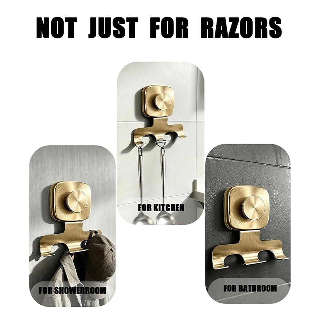 Removable Suction Cup Razor Holder Wall Mounted Shaver Storage Rack  Washroom Wall
