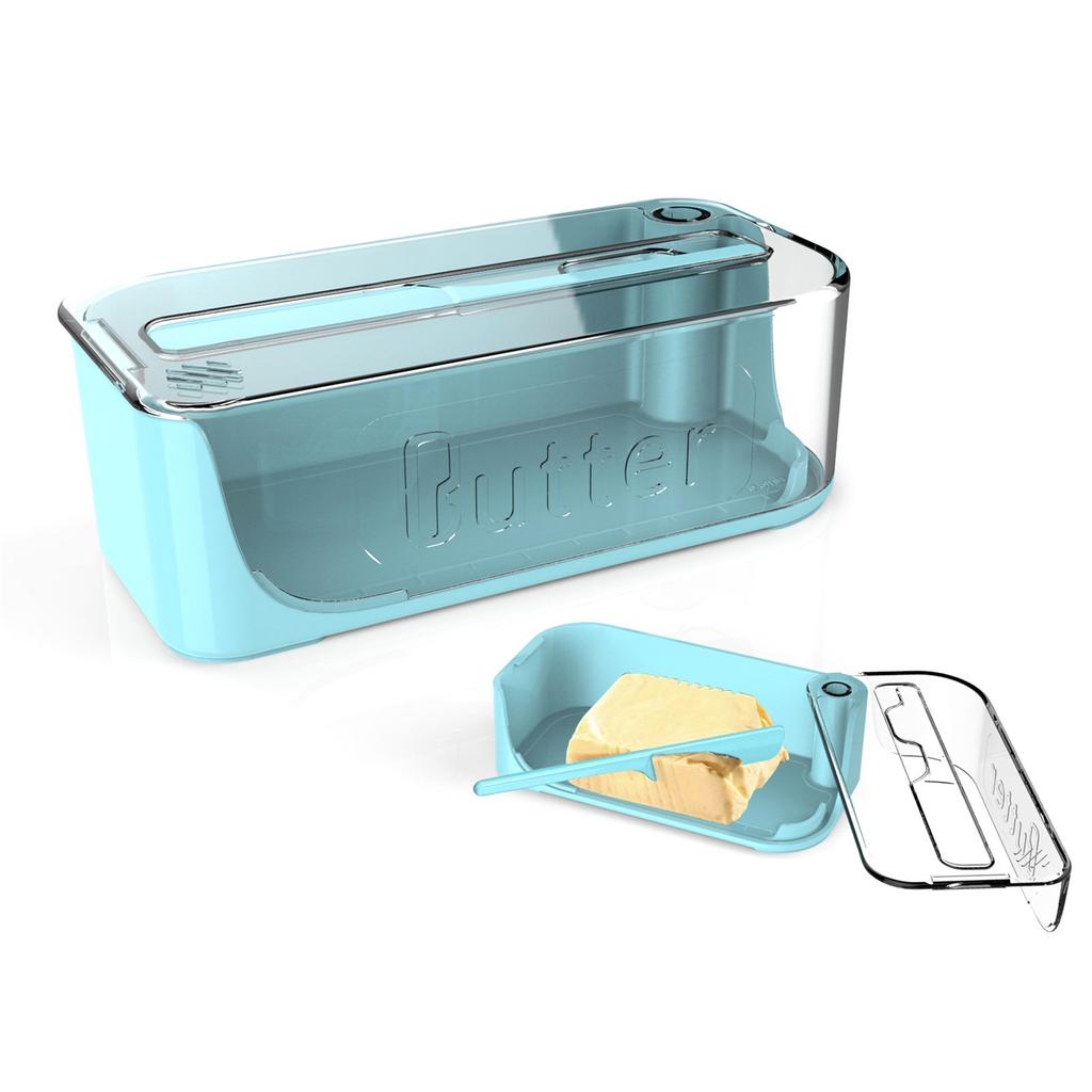 Butter Dish With Knife and Lid Plastic Butter Storage Box Cheese Storage Keeper for Refrigerator Dishwasher Safe