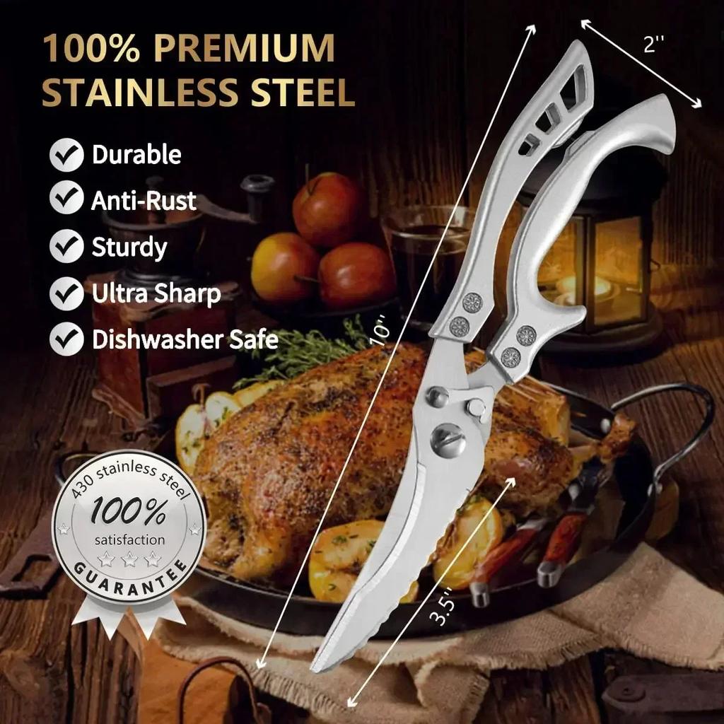 Multipurpose Strong Scissors High Stainless Steel Chicken Scissors Ultra Sharp Scissors Fish Chicken Bone Scissors Kitchen Tools
