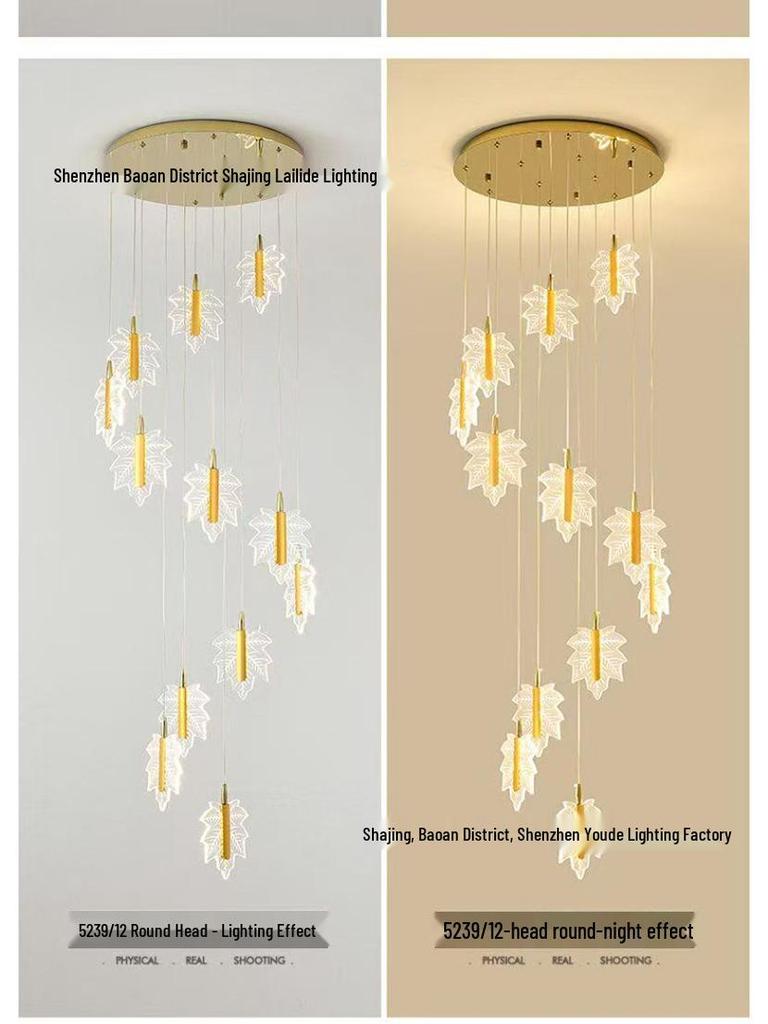 Nordic Loft Luxury Rotating Stairwell Pendant Light