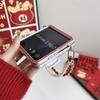 Festive Floral Case with Lanyard for Samsung Z Flip 7 FE/6/5 & Huawei Foldables
