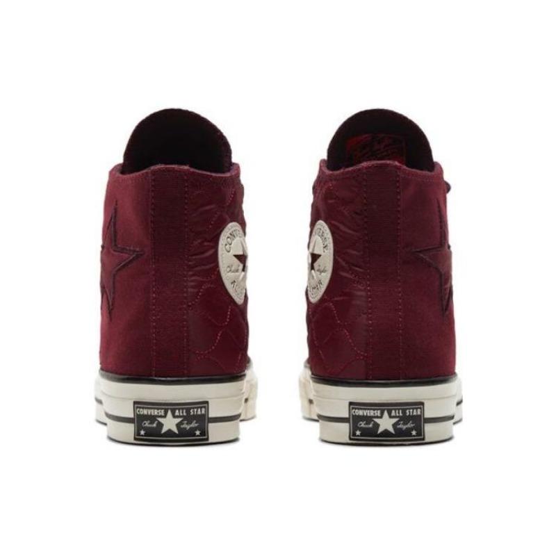 Converse Chuck Taylor All Star Década de 1970 Unissex Cano Alto Lona Tendência Retro Casual Resistente ao Desgaste Respirável Vermelho A04279C