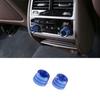 Fit For BMW 5 Series G30 2018-  Blue Aluminum Rear Ac Knob Cover Trim