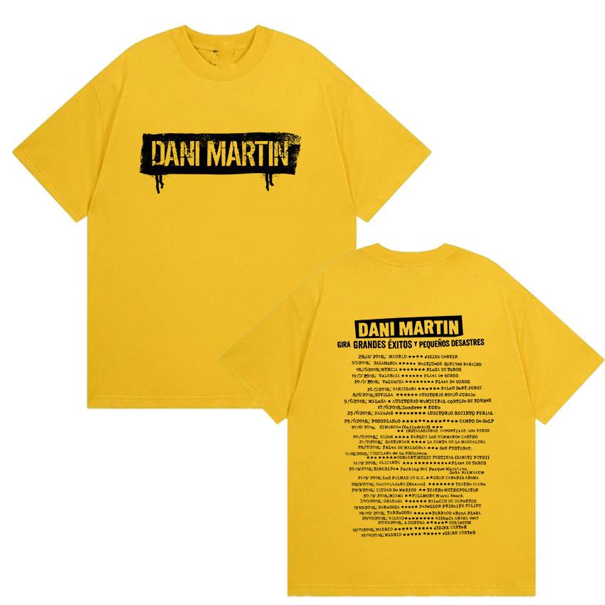 Rock Band Dani Martin Tour 2026 Print T Shirt Mens Vintage Gothic Short Sleeve Tshirts Hip Hop ONeck Oversized Cotton Tshirt