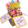 Felicitare de Ziua de Naștere Pop-Up 3D Card de Felicitare cu Fluture și Floare Mov cu Plic Cadou Creativ pentru Copii Adulți Familie Prieten