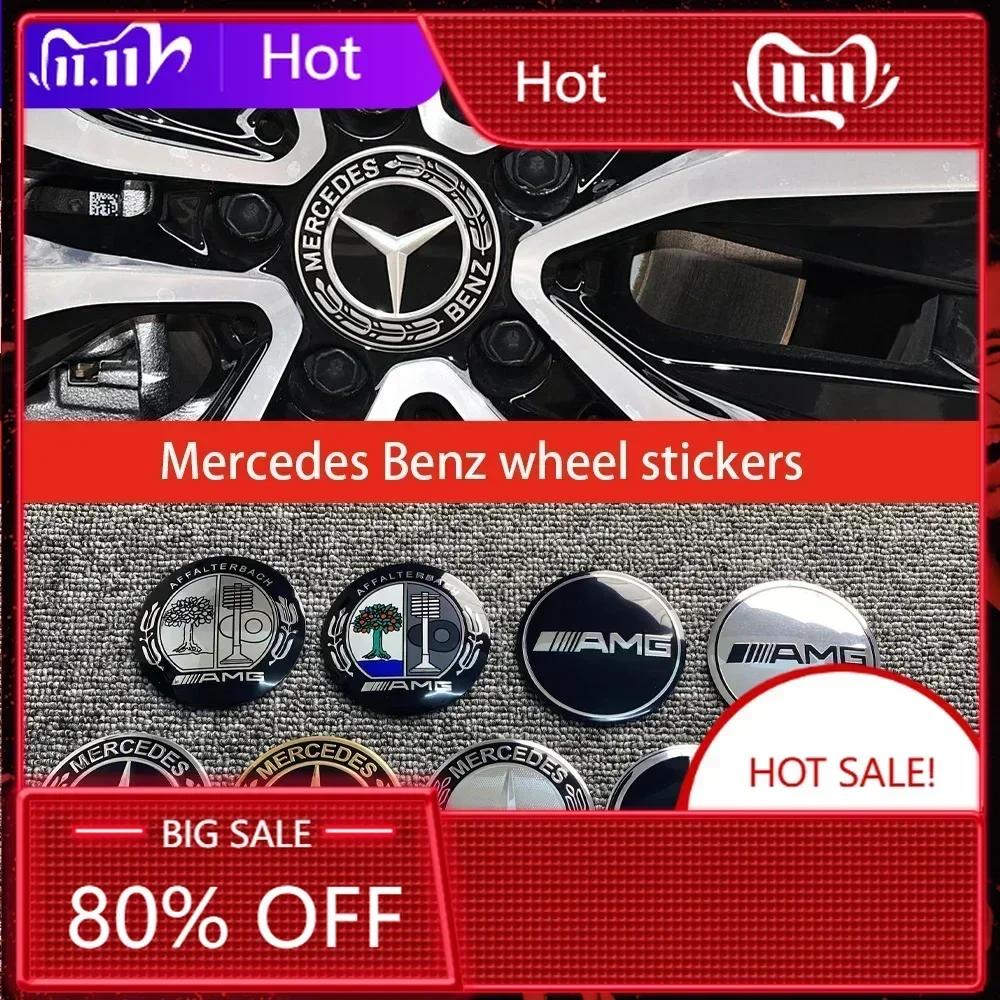 Bilklistermärke Ny 2025 För Mercedes Benz 4st 3D 56mm 65mm 75mm För Mercedes Benz Bil emblem Fälgnav Centerkåpa Emblem skydd sti