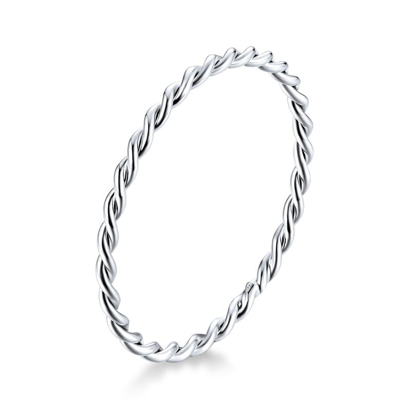 

WOSTU 925 Silver Simple Stackable Ring For Women Wedding AAA Zircon Band engagement Rings Size 6 7 8 9 10 Jewelry Gift 9
