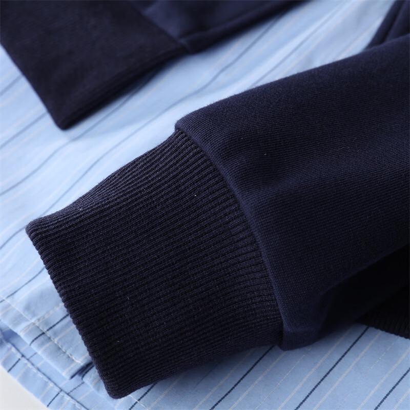 Women's Faux Two-Piece Spliced Lapel Sweatshirt