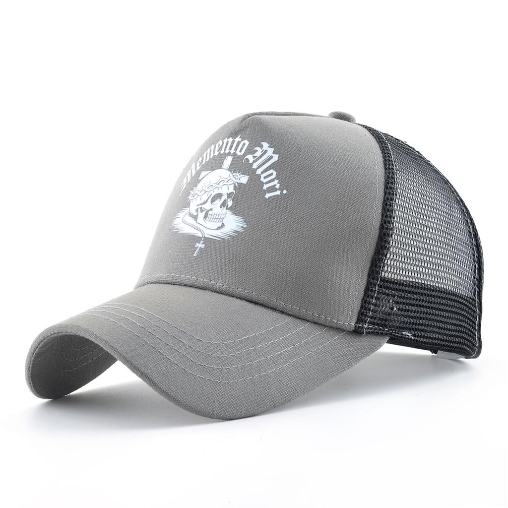 Summer Baseball Cap Outdoor Breathable Mesh Trucker Cap Men Women Printing Skull Snapback Hip Hop Caps Adjustable Visor Cap
