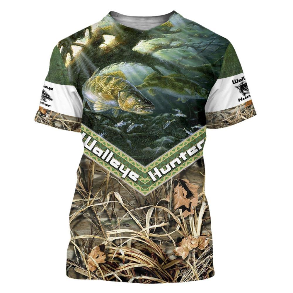 Children's Printed T-shirt Fishing Man Top New Leisure 3D Fashion Outdoor Fishing Male and Female Infant Children Short Sleeve