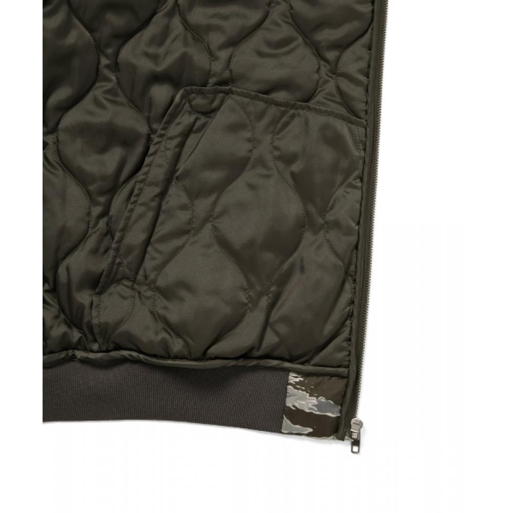 Thisisneverthat Quilted Hooded Jacket Olive