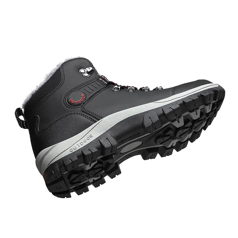 Stivali invernali da uomo con pelliccia, caldi, da neve, antiscivolo, da lavoro, scarpe casual da uomo, impermeabili, in pelle, stivaletti alti, taglie forti