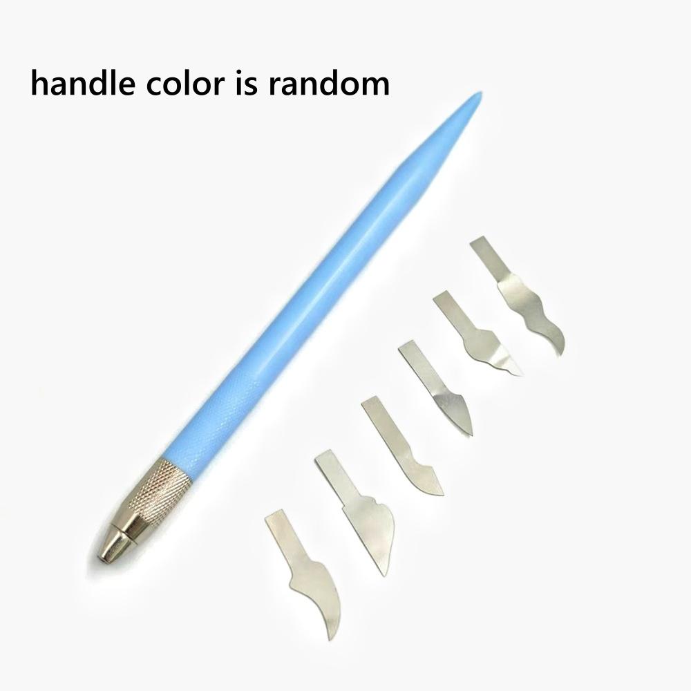 Dental Stainless Steel Porcelain Scalpel Back-cutting Knife Pocket Knife Non-slip Cutter Engraving Craft Knives 0.1mm Thickness