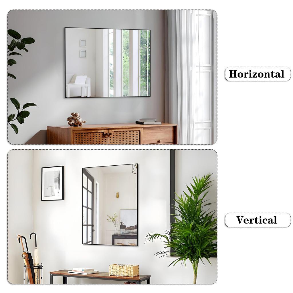 BEAUTME Black Bathroom Glass Suitable for Bedroom and Living Suspension X Wall-mounted Mirror, Mirror, High-grade Mirror, Bathroom, Room,