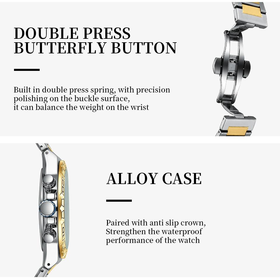 Business Men Watches Luxury Quartz Watches for Men Stainless Steel Waterproof Wristwatches Reloj Hombre