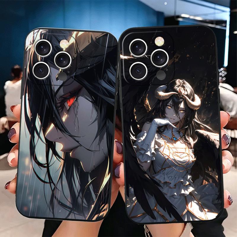 Albedo O-Overlords Anime Soft Phone Case for iPhone 16 16E 17 Air 15 Pro Max 14 Plus 13 Mini 11 12 7 Black Cover Back Shell