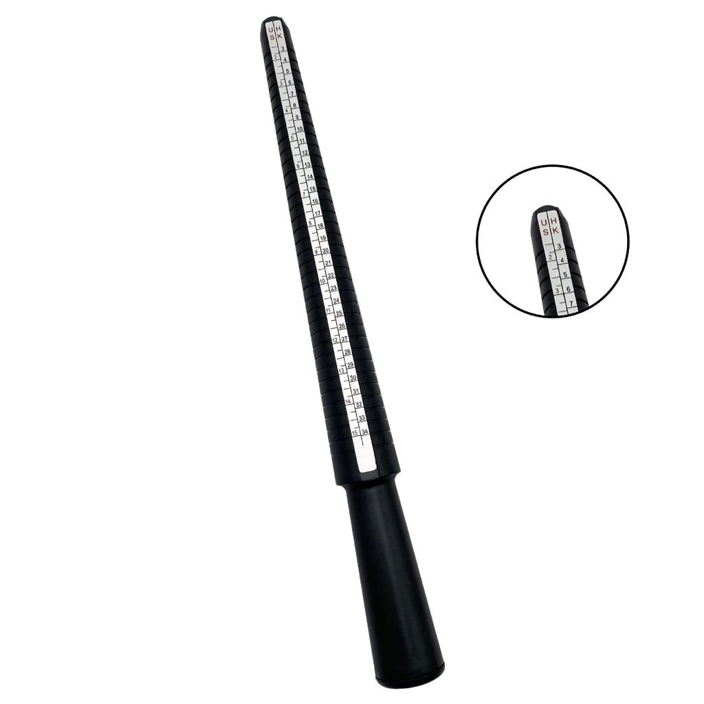 Four-in-One Plastic Ring Sizer and Mandrel for Measuring Finger Circumference and Size