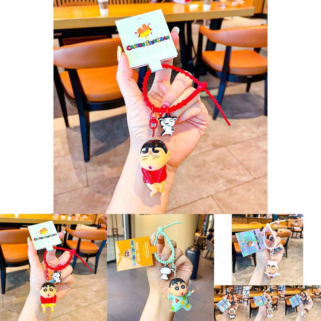 Adorable Crayon Shin-chan Pvc Alloy Keychain Cute Cartoon Pendant For Gifts And Accessories