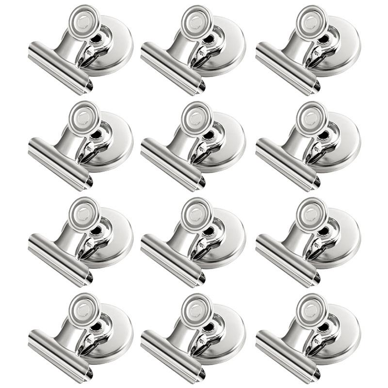 Durable Magnetic Photo Clips 3/12Pcs Metal Fridge Magnet Clips for DIY Picture Display Home Organization